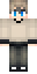 Aesthetic Minecraft skin: an aesthetic boy in a beige sweater and black jeans (front view, option 2)