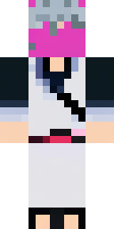Anime Minecraft skin: an anime swordsman with a white haori and a katana (front view, option 1)