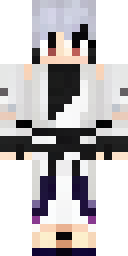 Anime Minecraft skin: an anime swordsman with a white haori and a katana (front view, option 4)