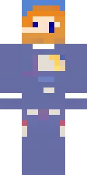 Astronaut Minecraft skin: a space explorer in a blue suit with stars (front view, option 2)