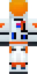 Astronaut Minecraft skin: an astronaut in a white space suit with an orange visor (front view, option 4)