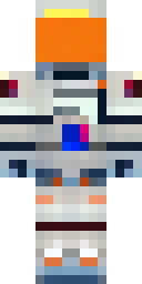 Astronaut Minecraft skin: an astronaut in an orange space suit with a gold helmet (front view, option 4)
