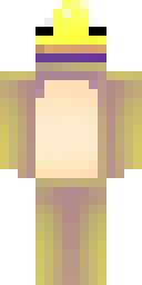 Axolotl Minecraft skin: a golden yellow axolotl with a happy face (front view, option 1)
