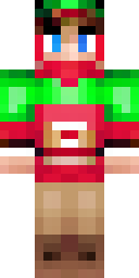 Christmas Minecraft skin: a kid in an ugly christmas sweater with a reindeer (front view, option 1)