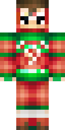 Christmas Minecraft skin: a kid in an ugly christmas sweater with a reindeer (front view, option 4)