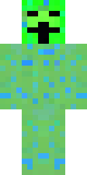 Creeper Minecraft skin: a charged creeper with a glowing blue aura (front view, option 3)