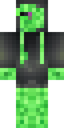 Creeper Minecraft skin: a person in a green creeper hoodie (front view, option 2)