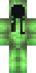 Creeper Minecraft skin: a person in a green creeper hoodie (front view, option 4)
