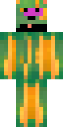 Creeper Minecraft skin: a pumpkin creeper with an orange carved face (front view, option 2)
