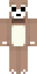 Cute Minecraft skin: a cute bear onesie with round ears (front view, option 2)