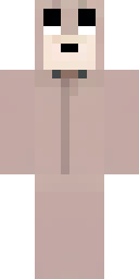 Cute Minecraft skin: a cute bear onesie with round ears (front view, option 3)