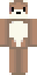 Cute Minecraft skin: a cute bear onesie with round ears (front view, option 4)