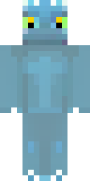 Dragon Minecraft skin: a blue ice dragon humanoid with white horns (front view, option 3)
