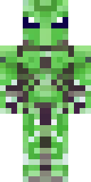 Dragon Minecraft skin: a dragon rider in green armor with dragon scale shoulders (front view, option 2)
