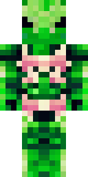 Dragon Minecraft skin: a dragon rider in green armor with dragon scale shoulders (front view, option 3)