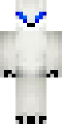 Fox Minecraft skin: an arctic white fox with blue eyes (front view, option 1)