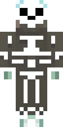 Halloween Minecraft skin: a skeleton costume with glowing bones (front view, option 1)