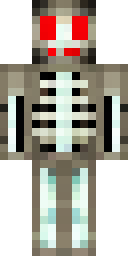 Halloween Minecraft skin: a skeleton costume with glowing bones (front view, option 3)