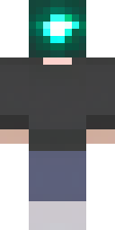 Herobrine Minecraft skin: herobrine in a black hoodie with glowing white eyes (front view, option 4)