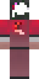 Herobrine Minecraft skin: herobrine in a red cape with glowing white eyes (front view, option 3)