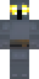 Herobrine Minecraft skin: herobrine knight in dark armor with glowing white eyes (front view, option 4)