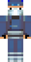 Ninja Minecraft skin: a ninja in dark blue with a silver mask (front view, option 1)