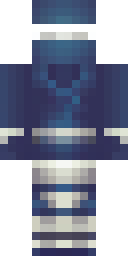 Ninja Minecraft skin: a ninja in dark blue with a silver mask (front view, option 2)