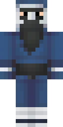 Ninja Minecraft skin: a ninja in dark blue with a silver mask (front view, option 3)