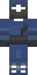 Ninja Minecraft skin: a ninja in dark blue with a silver mask (front view, option 4)