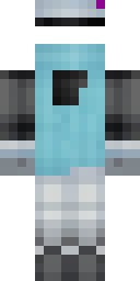 Ninja Minecraft skin: a white snow ninja with an ice blue scarf (front view, option 1)