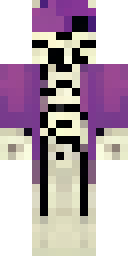 Pirate Minecraft skin: a skeleton pirate in a torn purple coat (front view, option 3)