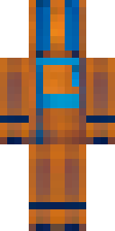 Robot Minecraft skin: a rusty orange robot with bolts (front view, option 1)