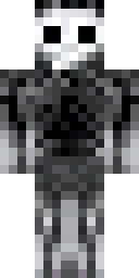 Skeleton Minecraft skin: a black wither skeleton (front view, option 1)
