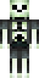 Skeleton Minecraft skin: a black wither skeleton (front view, option 3)