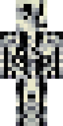 Skeleton Minecraft skin: a black wither skeleton (front view, option 4)