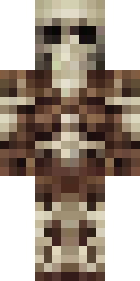 Skeleton Minecraft skin: a skeleton archer in brown leather armor (front view, option 4)