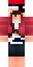 Steve Minecraft skin: pirate steve with a red bandana and an eye patch (front view, option 1)