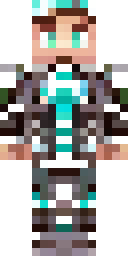 Steve Minecraft skin: steve in shiny diamond armor (front view, option 3)