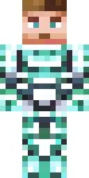 Steve Minecraft skin: steve in shiny diamond armor (front view, option 4)