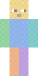 Two-layer template (base + outer): front view of the Minecraft skin template