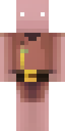 Villager Minecraft skin: a minecraft villager with a big nose and a brown robe (front view, option 4)