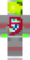 Zombie Minecraft skin: a zombie astronaut with a cracked helmet (front view, option 2)